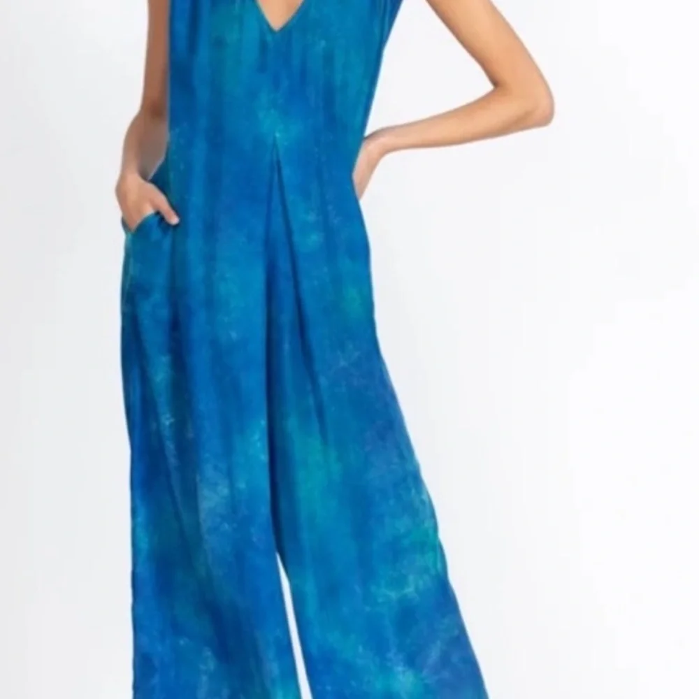 Johnny Was “Amanda Bond” Calista Jumpsuit NWT Handmade 100% Silk Wide Leg Sz M/L - Picture 3 of 17
